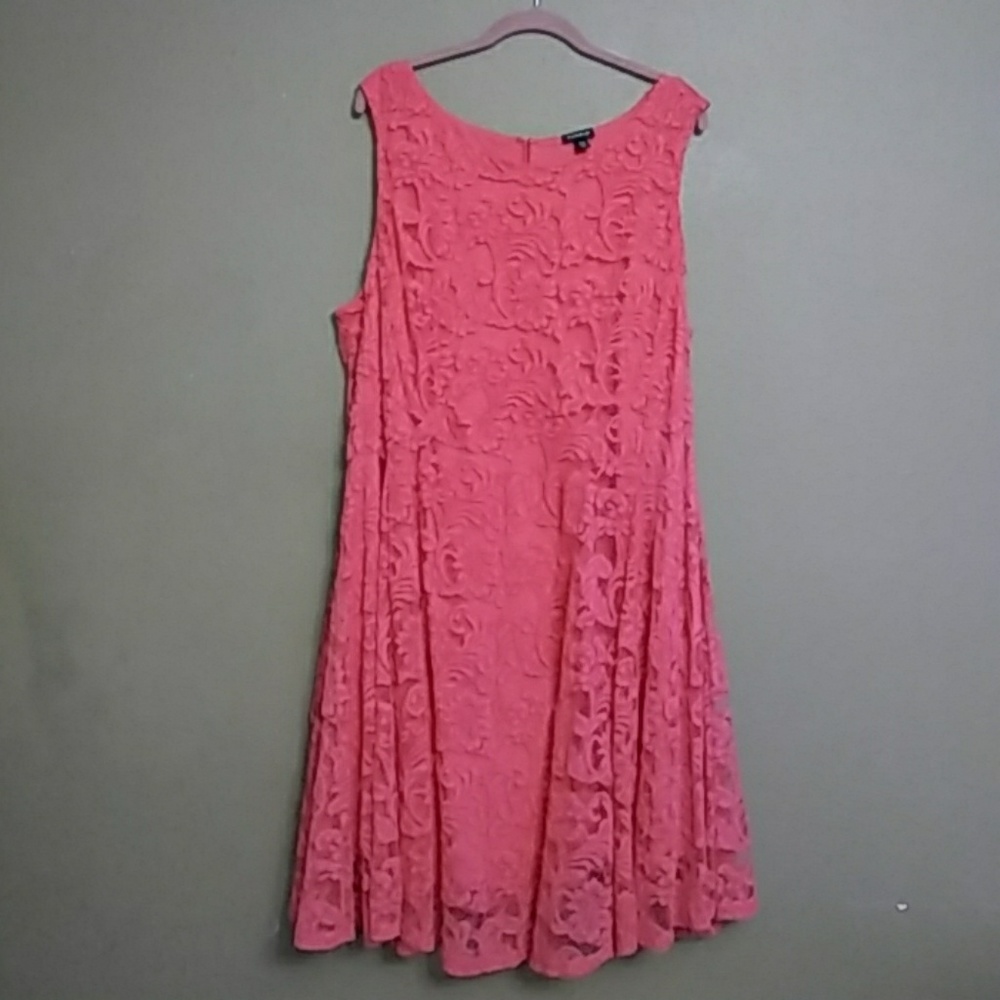 Torrid Pink Lace Sleeveless Midi Dress